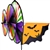 Halloween Bats Triple Garden Spinner with three wheels that spin in a gentle breeze. All hardware included.