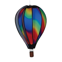 Wavy Gradient 22" Hot Air Balloon Garden Spinner that spins in a gentle breeze.