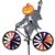 Pumpkin Ghost on a Small Bicycle Garden Spinner with wheels that spin in a gentle breeze. All hardware included.