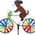 Puppy On A Small Bicycle Garden Spinner with wheels that spin in a gentle breeze. All hardware included.