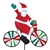 Santa On A Small Bicycle Garden Spinner with wheels that spin in a gentle breeze. All hardware included.