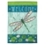 Welcome Dragonfly Applique on this Magnolia Garden house flag.