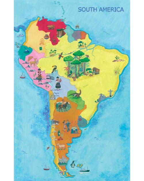 Map of South America-ENGLISH ONLY Edition, Multicultural Poster