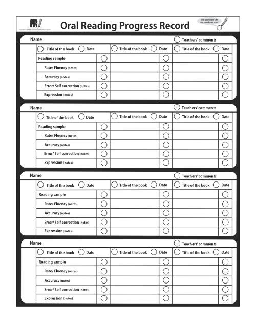 Oral Reading Progress Assessment Records