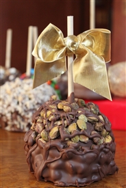 Pistachio Covered Caramel-Chocolate Apple