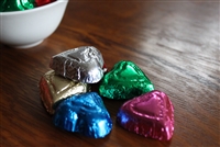 Milk Chocolate RAINBOW Foil Wrapped Hearts