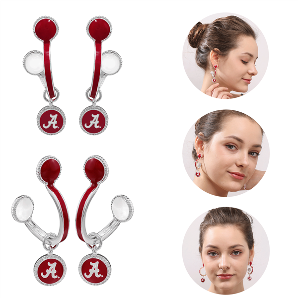 Stylish Fashion Team Colored Comeback Style University of Alabama Post Earrings