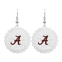 College Fashion Filigree Cut University of Alabama Logo Charm Post Dangle Els Earrings