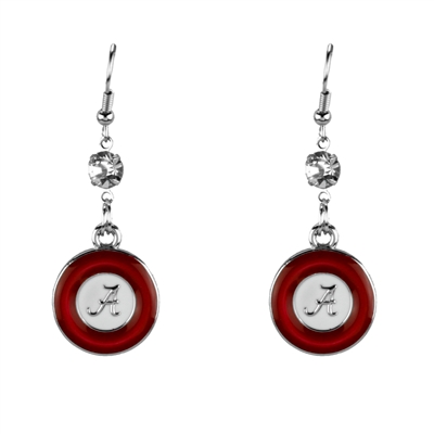 Silver Alabama Earrings Roll Tide