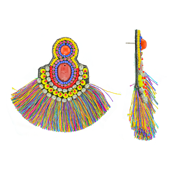 Multicolor Azmex Tassel Earrings