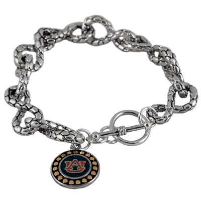 Auburn Toggle Charm Link Bracelet Tigers