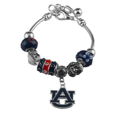 Auburn Aubie The Tiger Silver Bracelet Jewelry Charm Beads