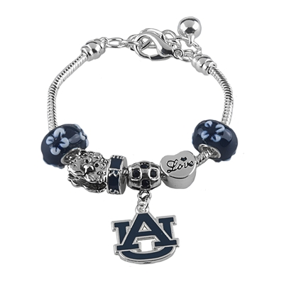 Auburn College University Silver AU Bracelet Jewelry Charm