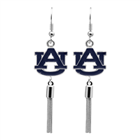 College Fashion Auburn University Logo Charm Tassel Post Dangle Evanna Earrings