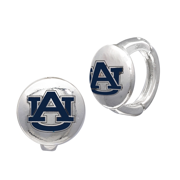 College Fashion Auburn University Logo Tack Enza Stud Cuff Hoop Earrings