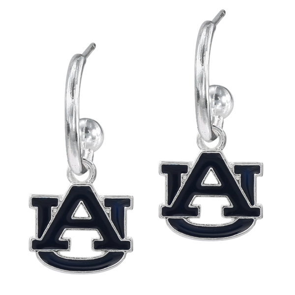 College Fashion Auburn University Logo Charms Post Dangle Emma Earrings
