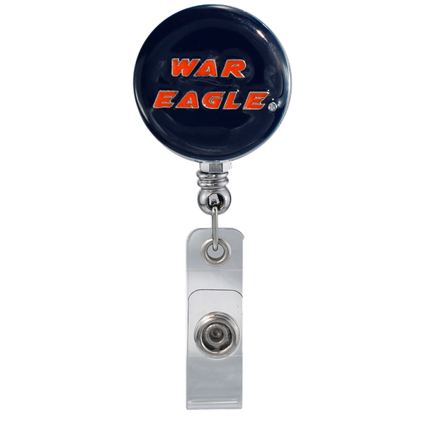 College Fashion Auburn University War Eagle Retractable ID Legendary Lanyard Badge Reel