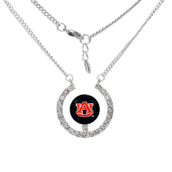 Auburn University Team Colored Logo Ball Crystal 18" Cable Chain Lobster Clasp Necklace