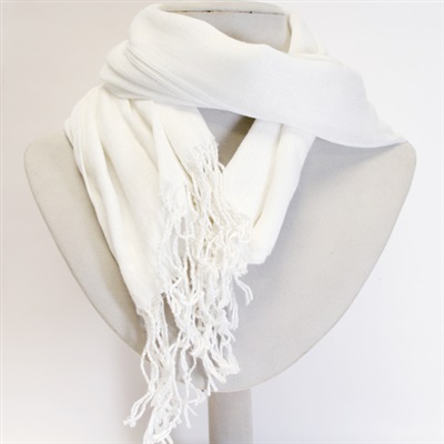 White Viscose Scarf