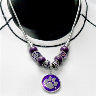 CLEMSON 321 | The Premier Beaded Bracelet (Purple)