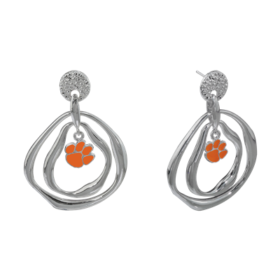 CLEMSON 4043 | CRYSTAL LOGO EARRINGS