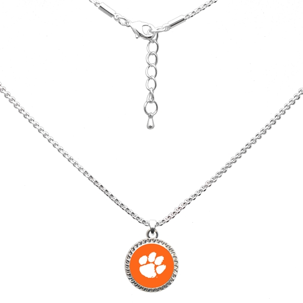 College Fashion Clemson University Logo Charm Necklace