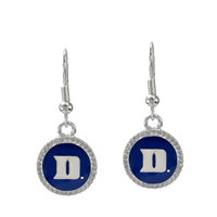 Duke University Team Colored Round Logo Charm Fish Hook Earrings