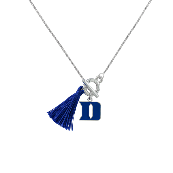 College Fashion Duke University Logo Charm Tassel Norma Necklace Lobster Clasp