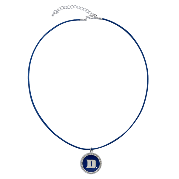 Duke University Team Colored Round Logo Charm Blue 18" Thin Nylon Necklace
