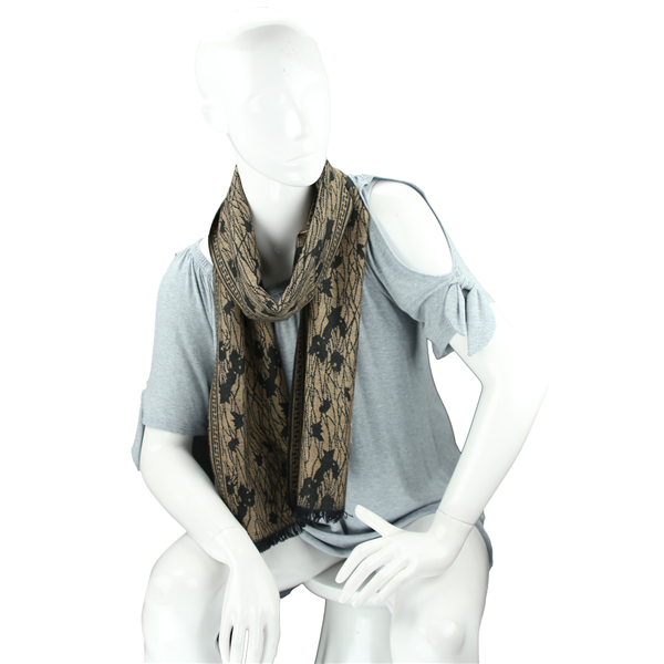 Fashionable & Stylish Cozy Soft Interchangeable Two-Tone Black & Brown Scarf