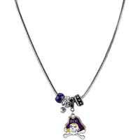 College Fashion Crystal East Carolina University Logo Charms Natalya Necklace