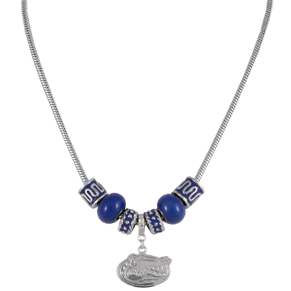 Team Colored Charms Silver Florida Gators Logo Charm Necklace