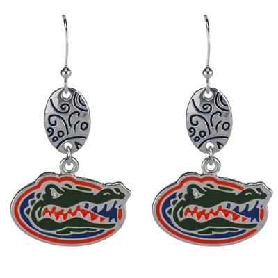 Silver Designer Custom Earrings Jewelry College Florida Gator