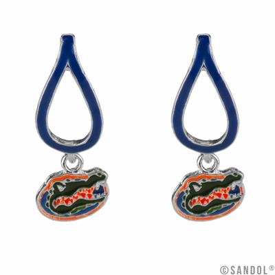 FL Florida Blue Orange University Tigers Silver Jewelry Earrings