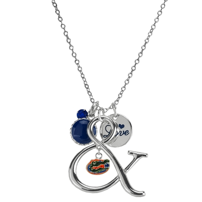 Florida Gator Albert Alberta Silver Charm Beads Necklace Licensed College Jewelry