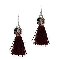 College Fashion Florida State University Logo Charm Tassel Post Dangle Eambi Earrings