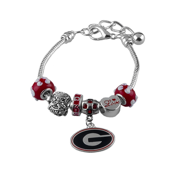 Georgia Bulldog College University Silver GA UGA Bracelet Jewelry Charm