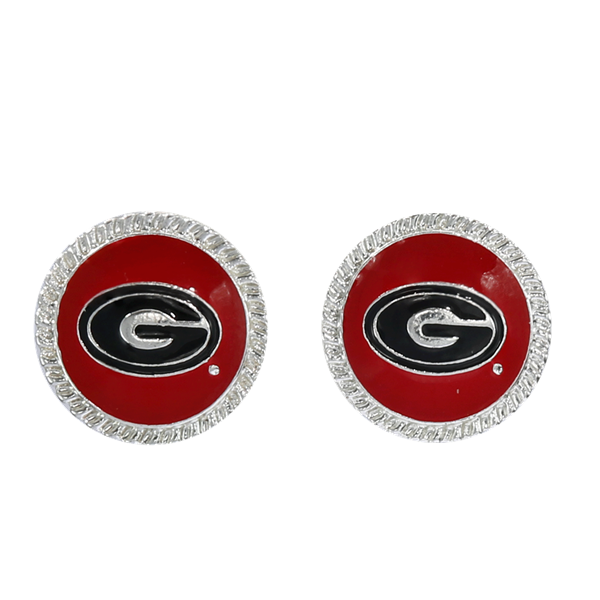 College Fashion University of Georgia Logo Charm Stud Earrings
