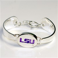 Silver Engraved Team Logo Bracelet Louisiana Tiger