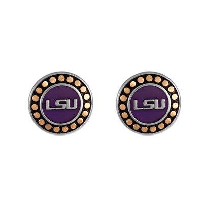 Round Pendant Earrings Louisiana Tigers