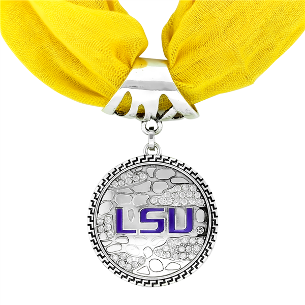 College Fashion Louisiana State University Crystals Ornate Scarf Pendant Charm