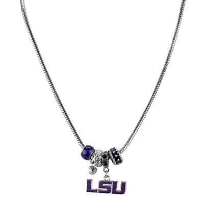 College Fashion Crystal Louisiana State University Logo Charms Natalya Necklace