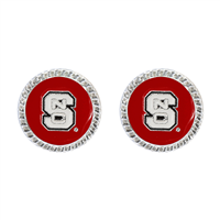 College Fashion North Carolina State University Logo Charm Stud Eudi Earrings