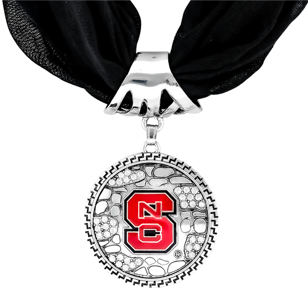 College Fashion North Carolina State University Crystals Ornate Scarf Pendant Charm