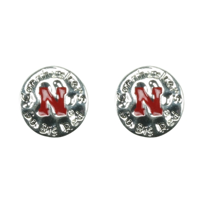 Eunice Circular Script Earrings University of Nebraska