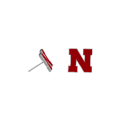 College Fashion University of Nebraska Logo Charms Stud Elise Earrings