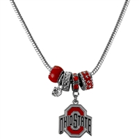 College Fashion Crystal Ohio State University Logo Charms MVP Necklace