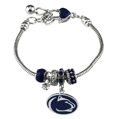 College Fashion Crystal Pennsylvania State University Logo Charms Betsy Bracelet