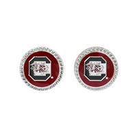 College Fashion University of South Carolina Logo Charm Stud Earrings