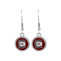 University of South Carolina Team Colored Round Logo Charm Fish Hook Earrings